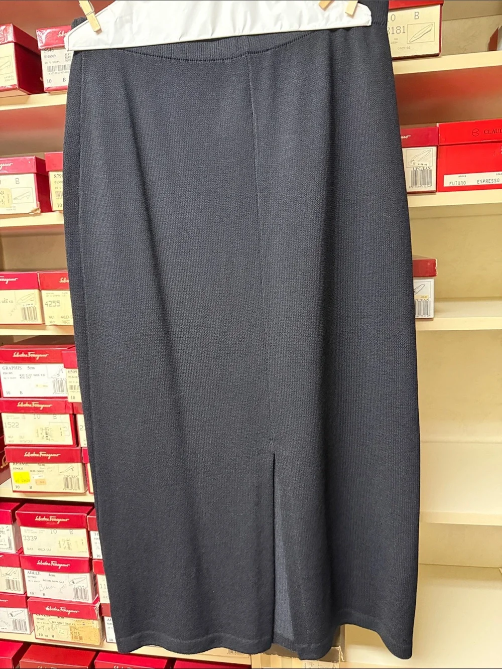 St. John Basics Black Women's Knit A-Line Skirt